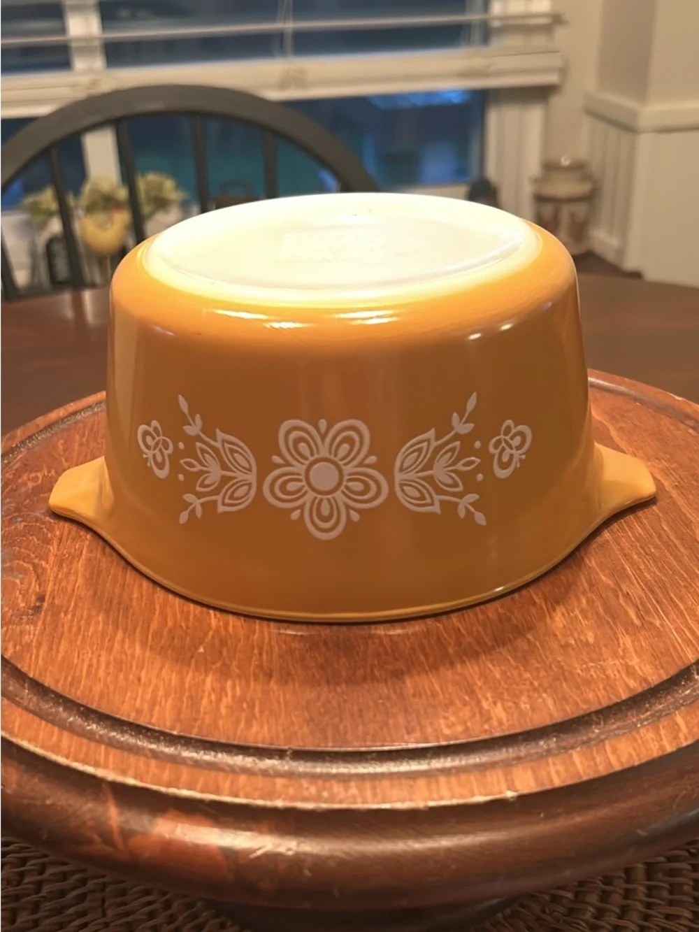Pyrex Mustard Yellow Floral Mixing Bowl